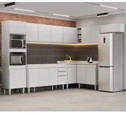 Armário de Cozinha Modulada de Canto 8 Peças CP07 Balcão Branco - Lumi