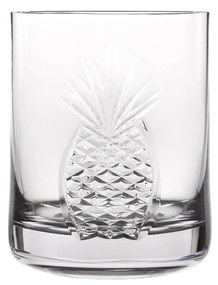 Copo de Cristal Lapidado Artesanal p/ Whisky - Lapidação Abacaxi - Transparente  Incolor