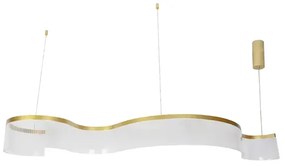 Pendente Led Metal Acrilico Dourado 37w 3000k Atenas