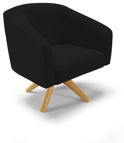 Poltrona Decorativa Giratória MA30 Stella Linho D03 - D'Rossi - A79 Preto