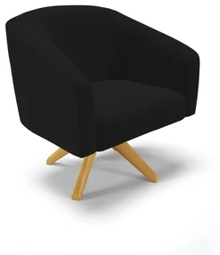 Poltrona Decorativa Giratória MA30 Stella Linho D03 - D'Rossi - A79 Preto