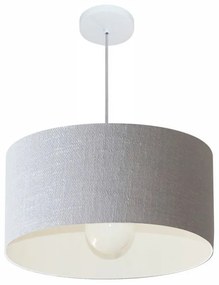 Lustre Pendente Cilíndrico Vivare Md-4206 Cúpula em Tecido 50x25cm - Bivolt