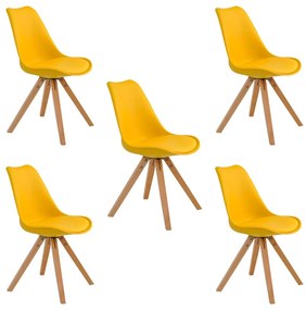 Kit 5 Cadeiras Decorativas Sala e Escritório Neo (PP) Amarela G56 - Gran Belo