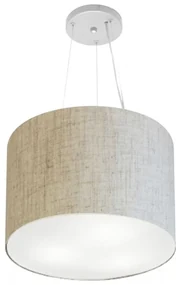 Pendente Cilíndrico Rustico Bege MJ-4183 Para Mesa de Jantar e Estar