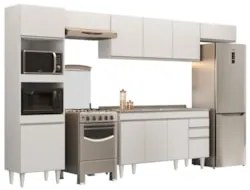 Armário de Cozinha Modulada 5 Peças CP15 Balcão com Pia Inox Branco -