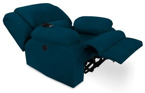 Poltrona Decorativa Magnum Reclinável Elétrica com Massagem Suede Azul Marinho