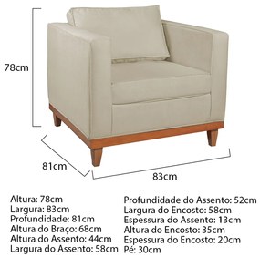 Kit Sofa 3 Lugares e 2 Poltronas Europa 180 cm Bouclé - ADJ Decor