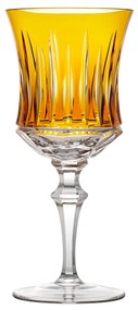 Taça de Cristal Lapidado Artesanal p/ Água - Amarelo - 66  Amarelo