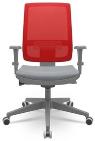 Cadeira Brizza Diretor Grafite Tela Vermelha Assento Concept Granito Base Autocompensador Piramidal - 66225 Sun House