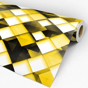 Papel de Parede Geométrico amarelo gema 0.52m x 3.00m