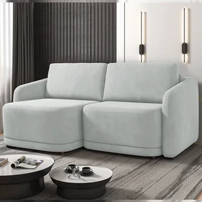 Sofá Cama Modulado Retrátil e Reclinável Decorativo Varsóvia 196cm Veludo Cinza G33 - Gran Belo