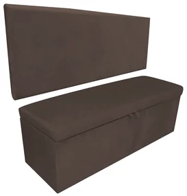 Kit Calçadeira e Painel Clean 100 cm Suede Marrom D'Rossi