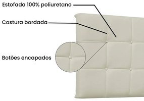 Cabeceira Painel Verona Para Cama Box Casal 140 cm Corino - D'Rossi - Bege