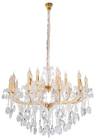 Lustre Cristal K9 Metal Dourado 95cm Castle