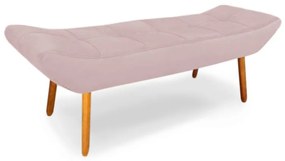 Cabeceira com Calçadeira Queen 160cm Maya Suede Rosa Bebê - Sheep Estofados - Rosa