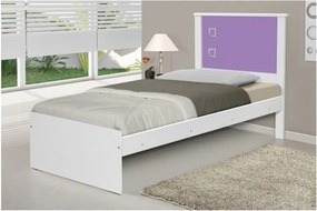 Cama  Barcelona Solteiro Branco Com Lilás - Tebarrot Móveis