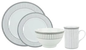 Aparelho Com Bowl E Caneca 16 Peças Porcelana Schmidt - Dec. Aline 2263