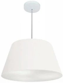 Lustre Pendente Cone Md-4249 Cúpula em Tecido 30/50x35cm Branco - Bivolt