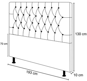 Cabeceira Diamante Para Cama Box King 195 cm Linho Cinza - D'Rossi