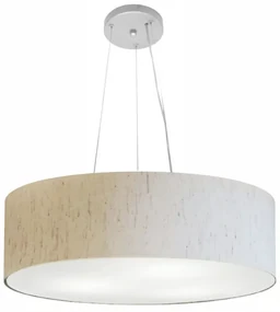 Pendente Cilíndrico Linho Bege MJ-4029 Para Mesa de Jantar e Estar