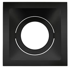 Plafon Embutir Aluminio Square 11,2Cm - PRETO