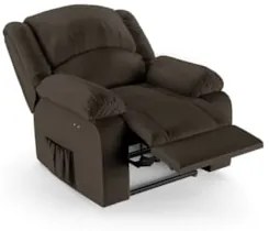 Poltrona do Papai Reclinável Pietra Power Touch Massagem FH9 PU Marrom