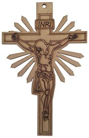 Cruz Decorativa Crucifixo Religioso MDF Cru 3mm 22x14 cm - D'Rossi