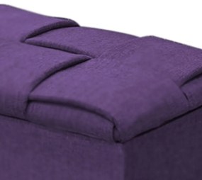Calçadeira Baú Casal Queen 160cm Ravena Veludo Roxo  - Simbal - Violeta escuro