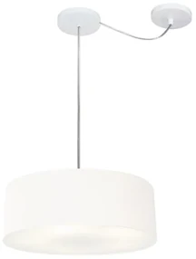 Lustre Pendente Cilíndrico Com Desvio Branco MJ-4255 Para Mesa de Jantar e Estar