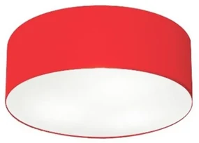 Plafon Cilíndrico Md-3005 Cúpula em Tecido 40x12cm Vermelho - Bivolt