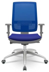 Cadeira Brizza Diretor Grafite Tela Azul com Assento Aero Azul Base Autocompensador Aluminio - 65761 Sun House
