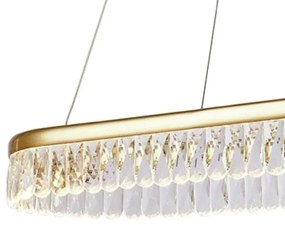 Pendente Drop Oval 80X34X10Cm Led 27W 3000K Bivolt Dourado Polido - Us...