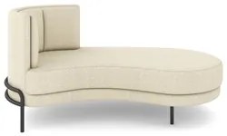 Chaise Longue Divã 164cm Braço Esquerdo Logus D06 Linho Creme - Mpozen