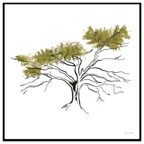 Quadro Decorativo Figurativo Arvore da Vida Inhanduva Verde e Preto - CZ 44056
