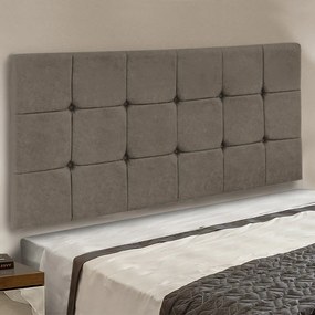 Cabeceira Painel Sleep para Cama Box Casal 1,40 m Suede Marrom Rato - D'Rossi