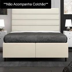 Base Cama Box Casal Queen 158cm Bipartido Hit I02 Corano Bege- Mpozena