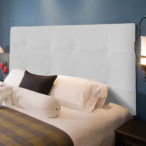 Painel Luna Para Cama Box Queen 160 cm Corino Branco - D'Rossi