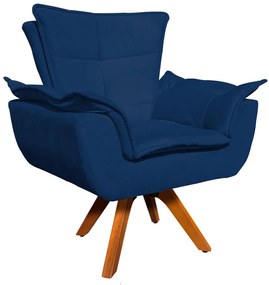 POLTRONA GIRATORIA OPALA SUEDE BASE MADE - Azul Marinho