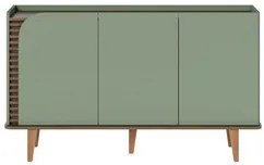 Balcão Aparador Buffet 3 Portas 136cm Madrid C05 Hortelã/Amêndoa - Mpo