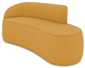 Sofá 2 Lugares Orgânico 140 cm Morgan Veludo D03 - D'Rossi - Mostarda