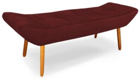 Puff Banqueta 140cm Maya Pés Palito Suede Bordô - Sheep Estofados - Vermelho escuro