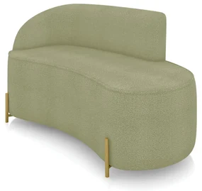 Sofá 2 Lugares Orgânico 140cm Pé Dourado Morgan Bouclê D03 - D'Rossi - Verde Pistache