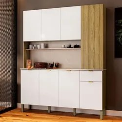 Cozinha Compacta 8 Portas 161cm Soul K02 Freijó/Ártico - Mpozenato