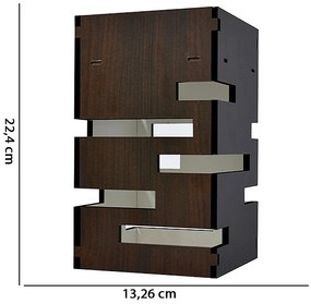 Lustre Pêndulo de Teto em MDF Laminado Tabaco Vazado 22,4x13,26 cm - D'Rossi