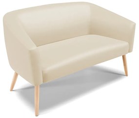 Sofá 2 Lugares Namoradeira Pé Palito Natural Stella Sintético D03 - D'Rossi - Bege