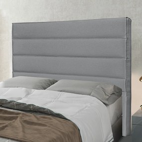 Cabeceira Cama Box Solteiro 90 cm Arles Linho S04 - D'Rossi - Cinza