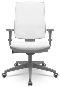 Cadeira Brizza Diretor Grafite Tela Branca Assento Aero Branco com Autocompensador e Base em Alumínio  - 65756 Sun House