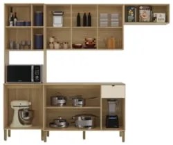 Cozinha Compacta Balcão Com Tampo 120cm Laura Plus Freijó/Soft Z06 - M