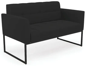 Sofá Namoradeira Elisa Veludo Base Metálica Industrial Preto - D'Rossi - Preto