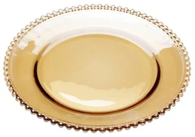 Prato Sobremesa Cristal Pearl Âmbar 20cm 27664 Wolff